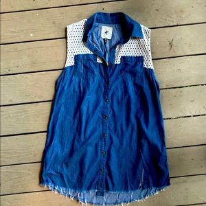 One Teaspoon Sleeveless Denim Lace Top 10